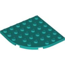 LEGO 6003 Dark Turquoise Plate, Round Corner 6 x 6